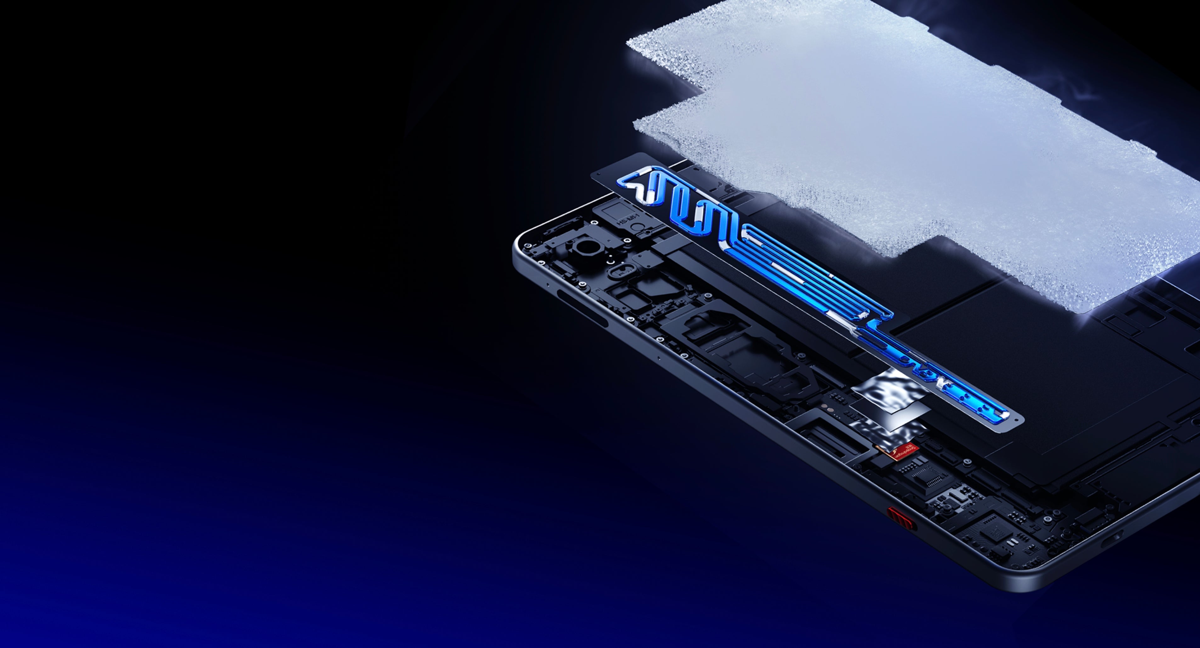 REDMAGIC AquaCore Cooling System 2.0 liquid cooling channels.